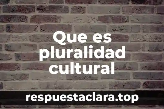 Que es pluralidad cultural