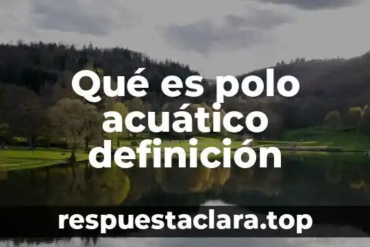 Qué es polo acuático definición