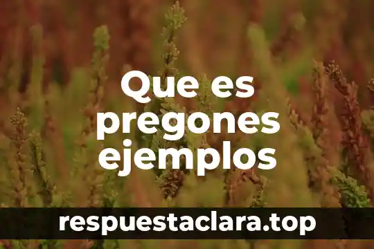 Que es pregones ejemplos