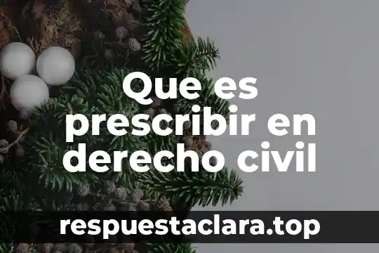 Que es prescribir en derecho civil