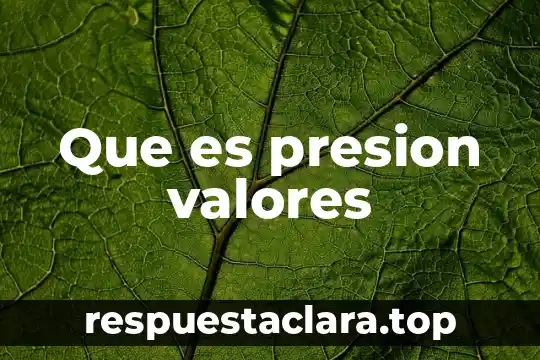 Que es presion valores