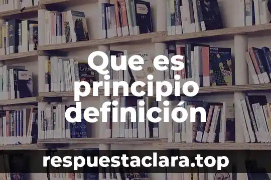 Que es principio definición