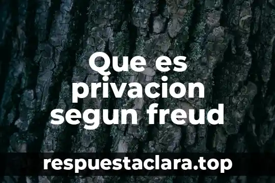 Que es privacion segun freud