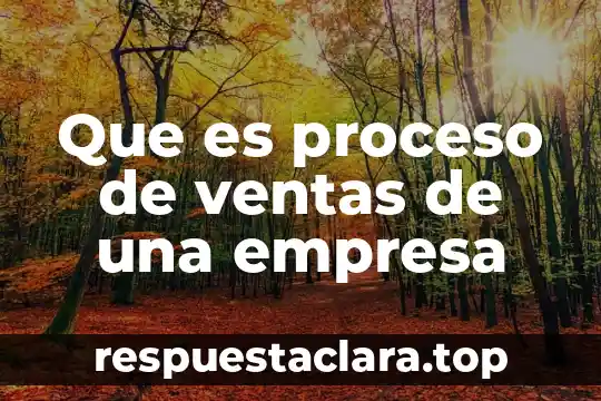 Que es proceso de ventas de una empresa
