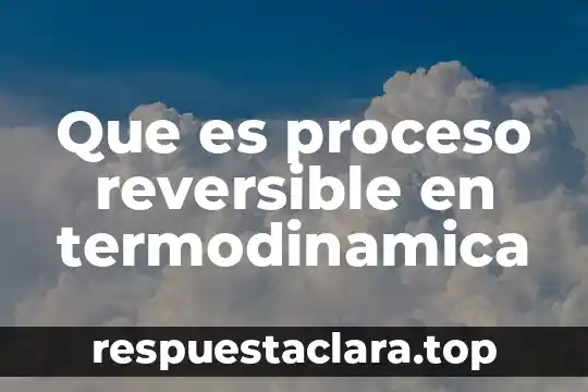 Que es proceso reversible en termodinamica