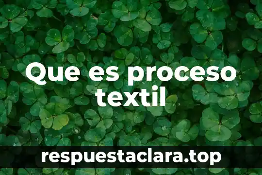 Qué es moda textil 6 Que es proceso textil