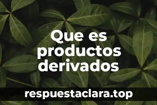 Que es productos derivados