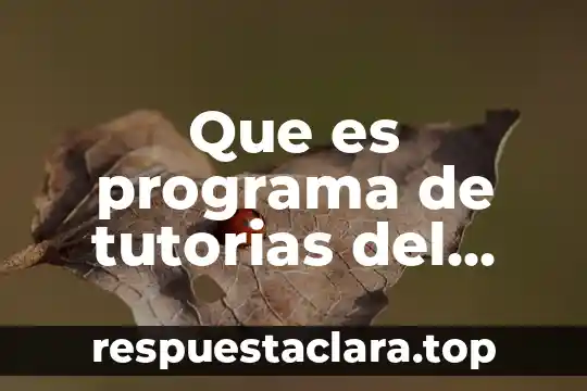 Que es programa de tutorias del cobaep