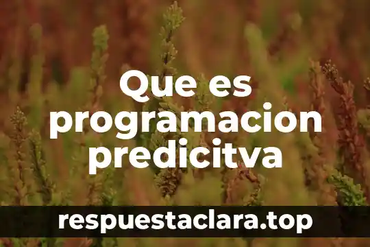 Que es programacion predicitva