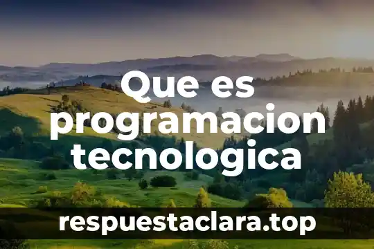 Que es programacion tecnologica