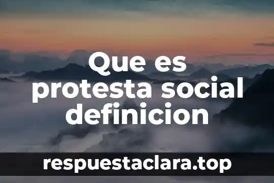 Que es protesta social definicion