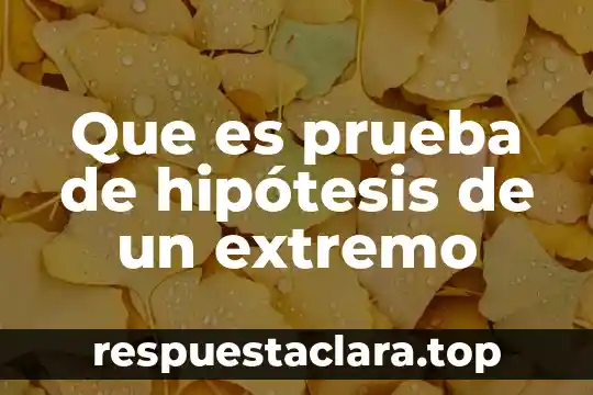 Que es prueba de hipótesis de un extremo