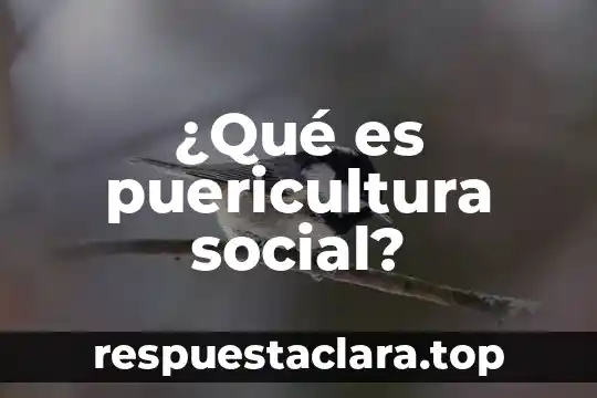 ¿Qué es puericultura social?