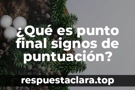 ¿Qué es punto final signos de puntuación?