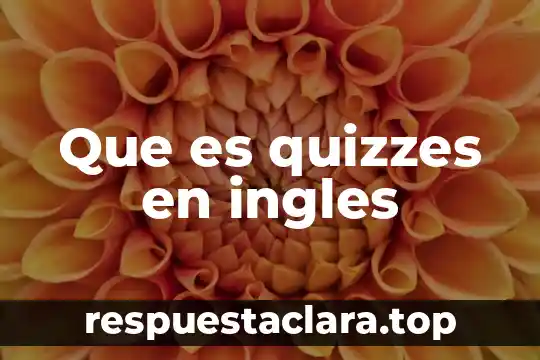 Que es quizzes en ingles