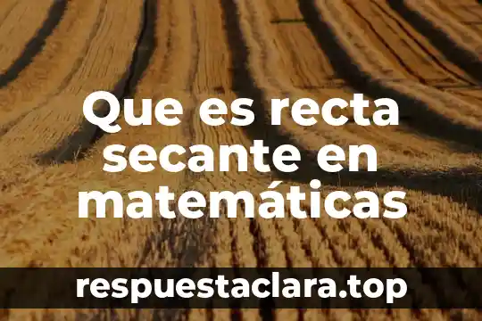 Que es recta secante en matemáticas
