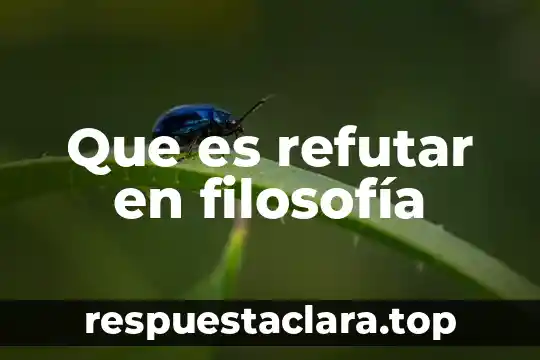 Que es refutar en filosofía