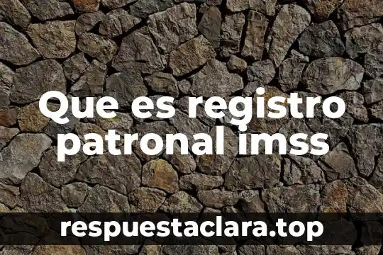 Que es registro patronal imss