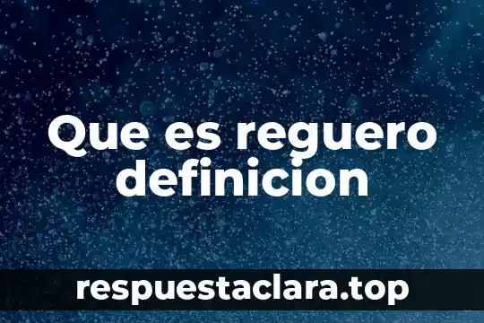 Que es reguero definicion