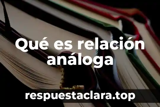 Qué es relación análoga
