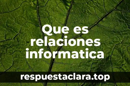 Que es relaciones informatica