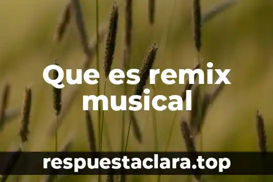Que es remix musical