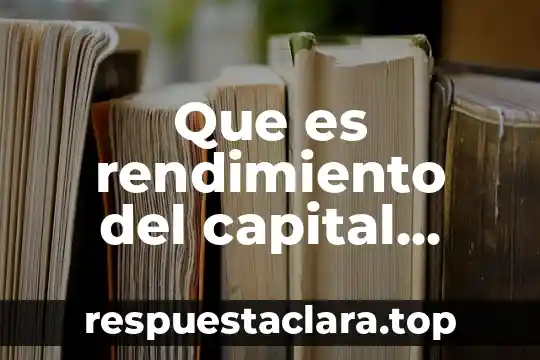 Que es una sociedad de inversion capital 3 Que es rendimiento del capital comun