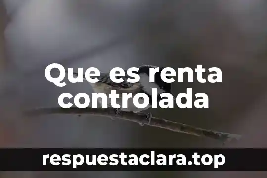 Que es renta controlada