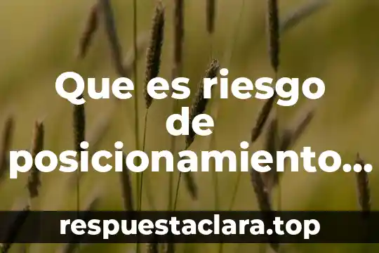 Que es riesgo de posicionamiento y acepción del producto