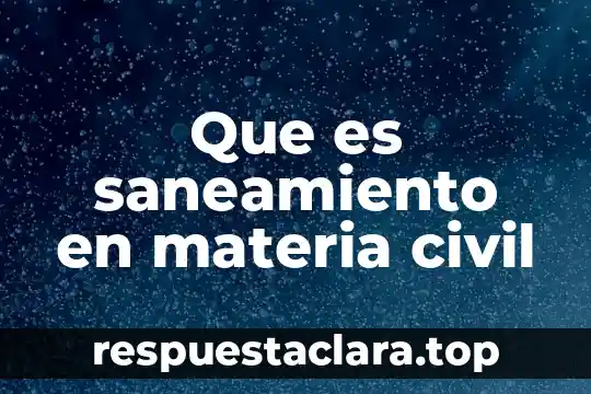 Que es saneamiento en materia civil