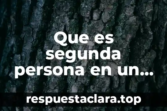 Que es segunda persona en un texto
