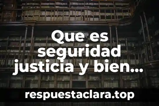 Que es seguridad justicia y bien comun