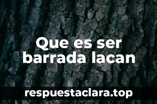 Que es ser barrada lacan