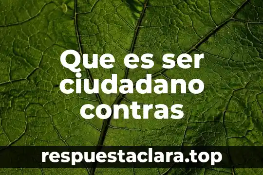 Que es ser ciudadano contras