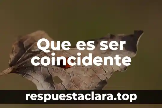 Que es ser coincidente