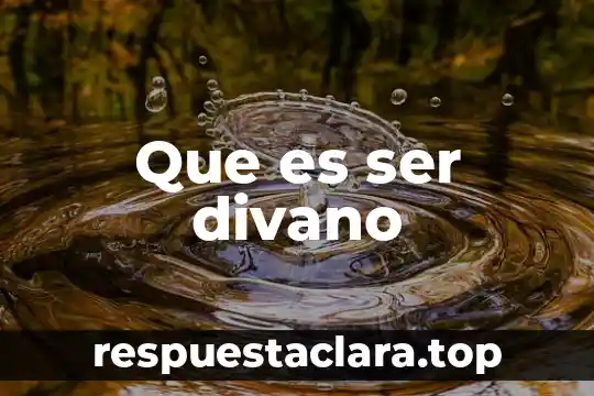 Que es ser divano