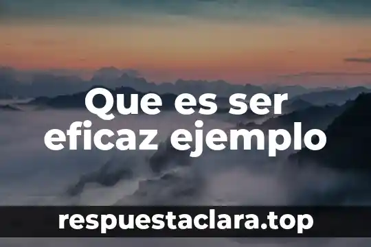 Que es ser eficaz ejemplo