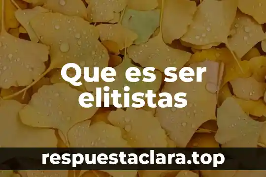 Que es ser argentino para vos 5 Que es ser elitistas