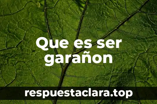 Que es ser garañon