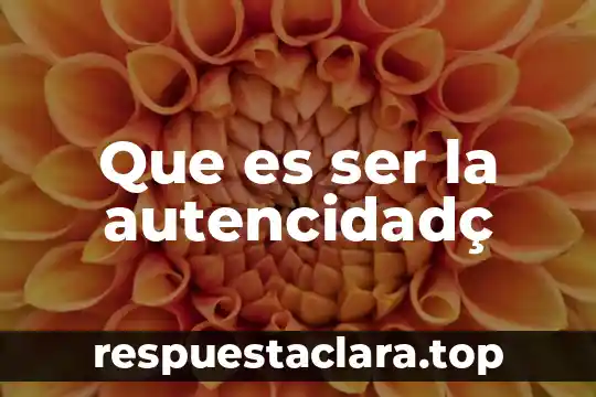 Que es ser la autencidadç