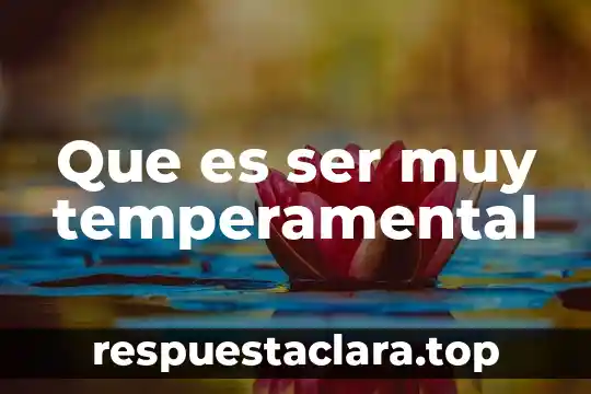 Que es ser muy temperamental