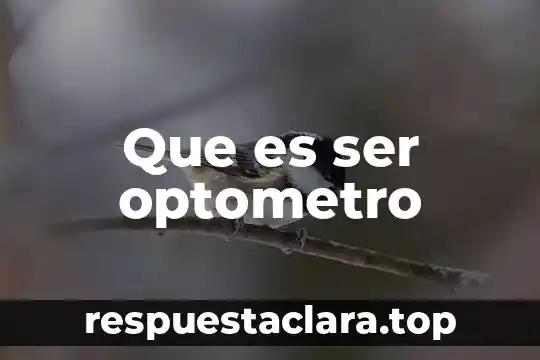 Que es ser optometro