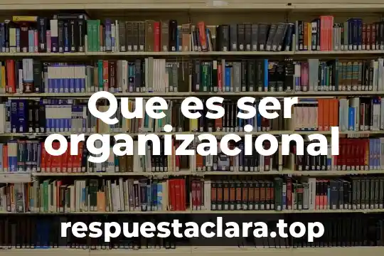Que es ser organizacional