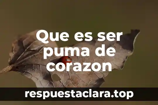 Que es ser puma de corazon