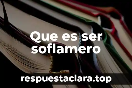 Que es ser soflamero