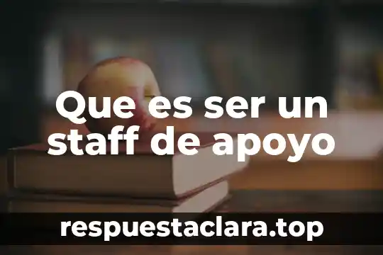 Que es ser un staff de apoyo