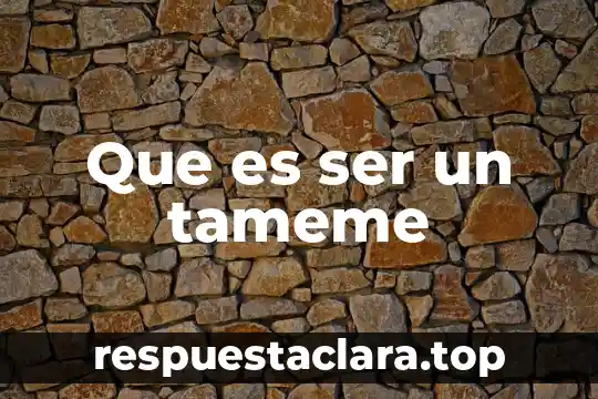 Que es ser un tameme