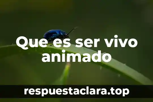 Que es ser vivo animado