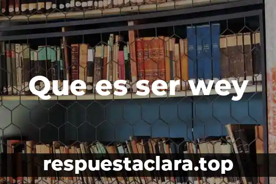 Que es ser wey