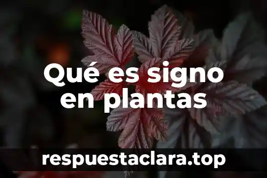 Qué es signo en plantas